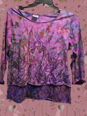 Vintage Rum Reggae Fairycore Tie Dye Layered Top